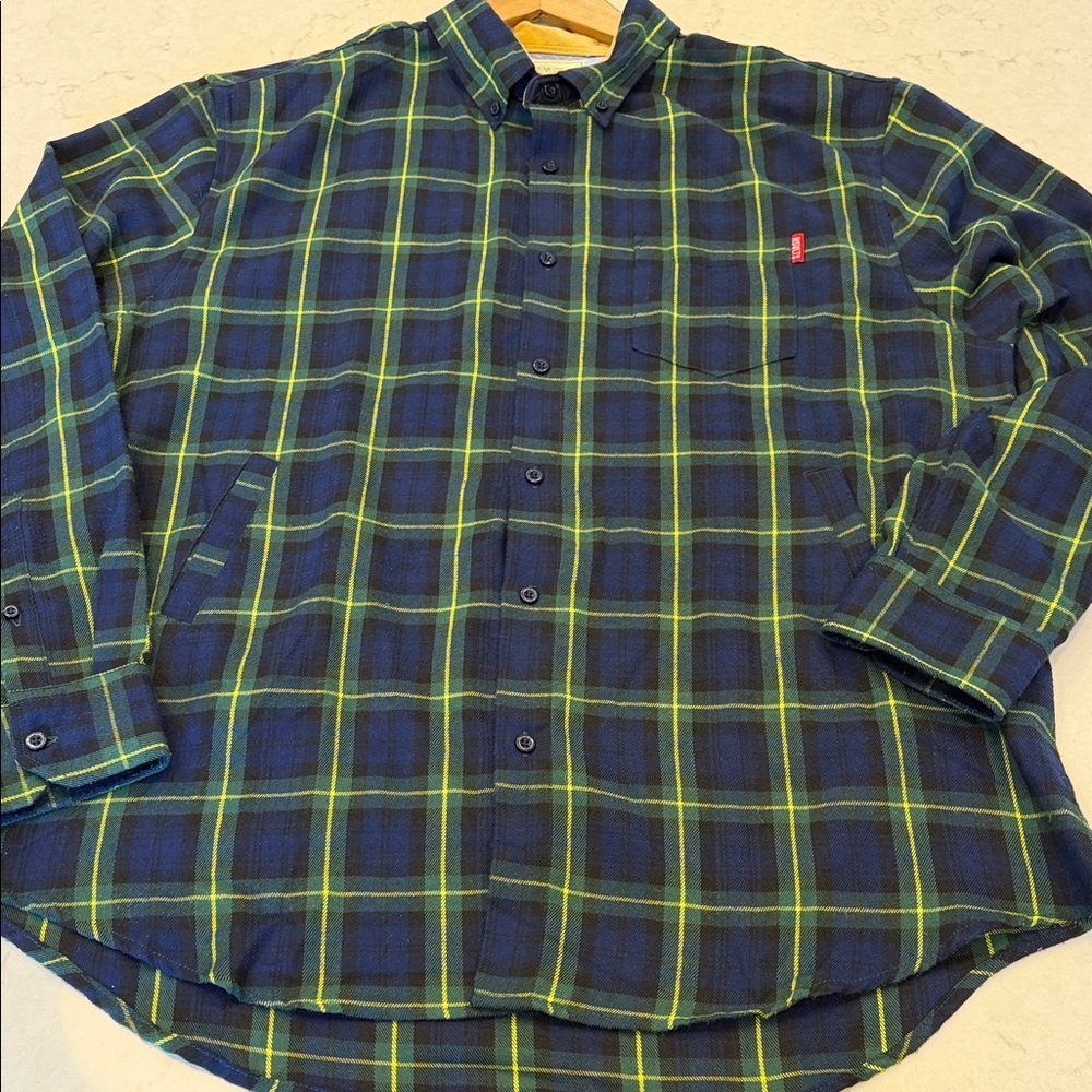 RSVLTS Plaid Flannel Button-Up Shirt Size XXL